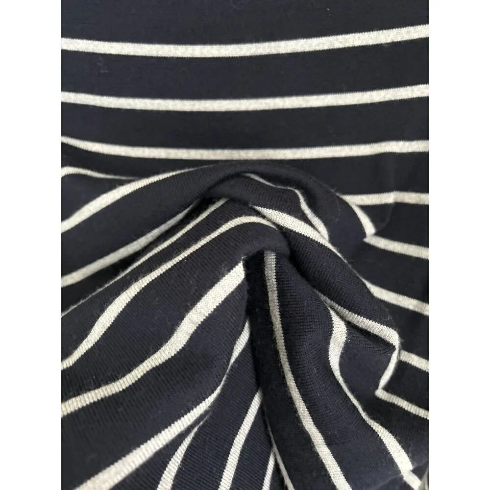 Banana Republic Baruffa Sweater Italian Merino Blue White Stripe - Large